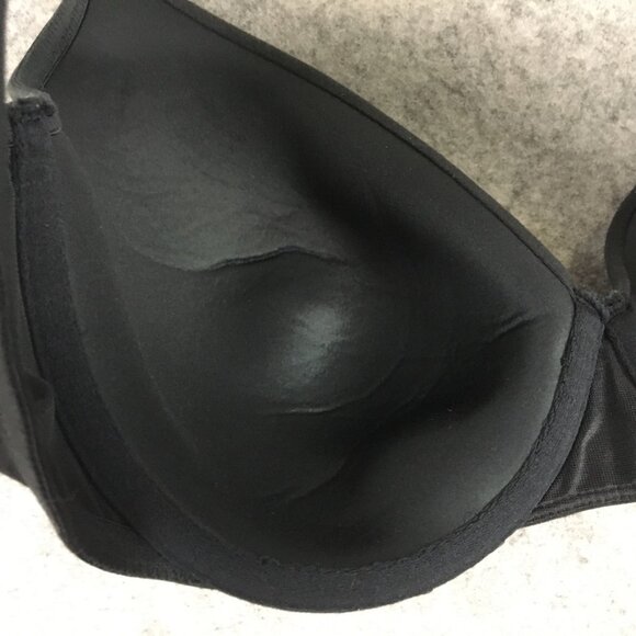 Cacique Bra 40DD Lightly Lined Full Coverage Solid Black Cotton Underwire Smooth - Picture 6 of 11